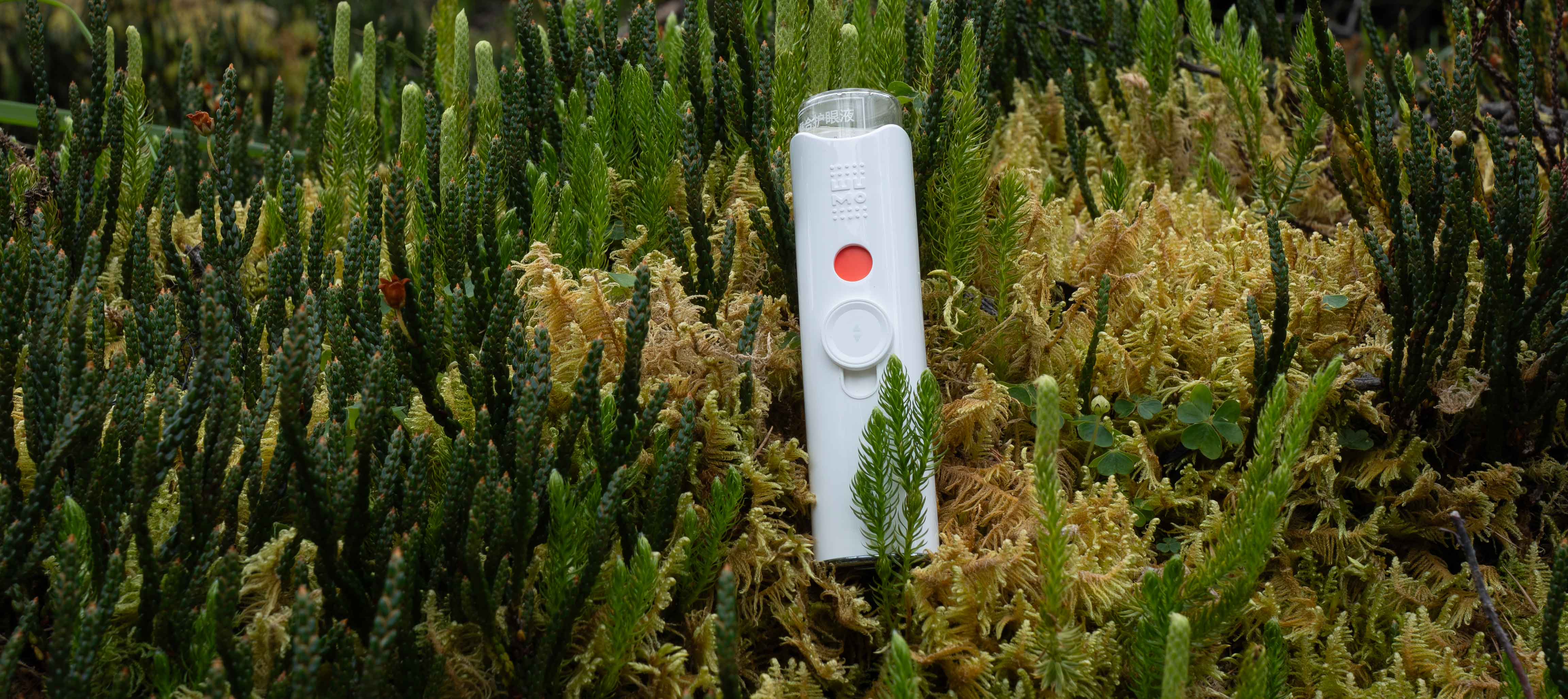 Uno-vibrar-plano-lay-de-alimentos saludables-como-salmón,-espinacas,-y-zanahorias-junto a un-Wumo-Eye-Hydrator